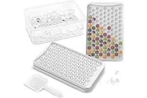 KICHLY 3 Cubiteras esféricas - Cubitera para congelador - Sin BPA - Ideal para enfriar cócteles, whisky, café. Fácil extracción (White, 104)