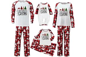 LDZYXY Pigiama di Natale Famiglia Christmas Pyjama Completo Papa Figlio Costume Mamma e Figlia Uguale Neonata Pigiami Due Pezzi Manica Lunga Tuta da Casa Invernale Abbigliamento