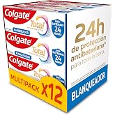 Colgate Total Active Prevention Whitening Toothpaste Pack 12 x 75ml | Fights the Main Causes of Oral Health Problems | 24h An
