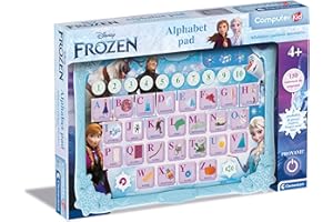 Clementoni Disney Frozen Alphabet Pad – Lernspiel 4 Jahre, Computer Kid, elektronisches italienisches sprechendes Geschenk, Kindercomputer, Laptop zum Lernen von Alphabet und neuen Wörtern,
