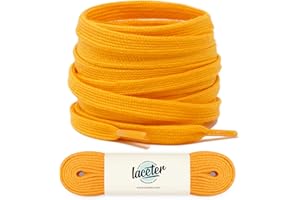 Laceter Lacci Scarpe Piatti 100% Cotone - Stringhe Scarpe da Sportive Resistenti - Lacci bianchi o di colore alternato - Larghezza 8mm