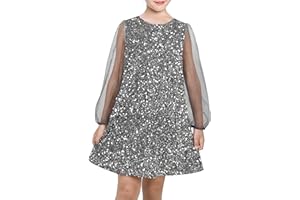 Sunny Fashion Vestido para niña Plata Morado Brillante Resplandecer Lentejuela Bloque de Color Sin Mangas 5-10 años