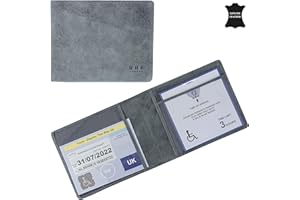 RHB Genuine Leather Disabled Blue Badge Holder with Timer Wallet – Secured Disability Parking Permit Cover with Hologram Protection (Timer not Included) (Denim Distressed)