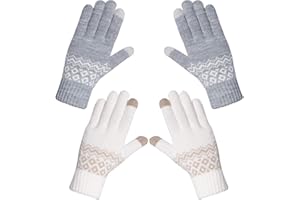 Chalier Fashion Handschuhe Damen Winter Warme Touchscreen Winterhandschuhe Schnee Blume Druck halten warm mit Kaschmir für Frauen und Männer MEHRWEG