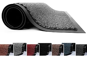 FB FunkyBuys Washable Door Mats - Heavy Duty, Non-Slippery & Stylish Floor Mat - Door mat indoor Large Rubber Indoor & Outdoor Doormats for Perfect Dust Grabbing (Grey-waved, 40 x 60 CM)