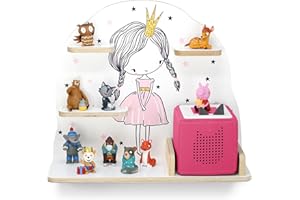 stadtecken Étagère d'angle City en Bois I Convient pour Les Toniebox et Tonies I Rangement Chambre d'enfant I À Suspendre ou à Suspendre (Princesse, médium)