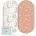 Yoofoss Moses Basket Sheets, Newborn Pram Sheets Fitted for Baby Boy and Girl, Crib Baby Bassinet Sheet, Breathable 2 Pack Easy Care