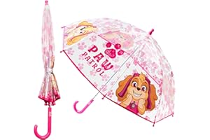 PAW PATROL Pat Patrouille Parapluie Enfant, Parapluie Canne Cloche Transparent - Accessoire Officiel