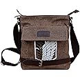 HAMIQI Attack on Titan Borsa a tracolla in tela Borsa a tracolla cosplay Borsa da scuola anime Borsa a tracolla per giovani a
