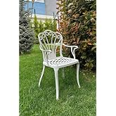 CERİTTİ Ferforje G&ouml;r&uuml;n&uuml;ml&uuml; Plastik Sandalye, Bah&ccedil;e, Balkon ve Dış Mekanda Kullanılabilir, 2 Yıl Garantili, 150 KG Taşıma Kapa