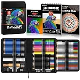 KALOUR PDAS 112 Piece Drawing Set Sketch Kit, Professional Art Supplies with 3 Colors Sketchbook and Coloring Book, Neon, Col