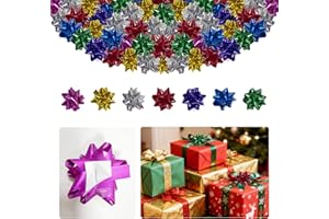 CIYIN Fiocchi Regalo Fiocchi Decorativi Autoadesivi 4 Pollici, Lucido in Pet, 7 Colori Diversi, 5 Pezzi per Colore, Totale 35 Pezzi.