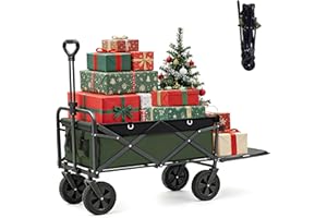 AMAS BEAUTY Trolley on wheels,100KG/100L Heavy Duty Trolley With Rear Opening And Adjustable Handle For Camping Garden Sand Beach Christmas