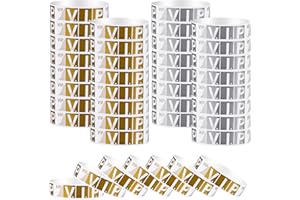 Sibba 200 Count Wrist Bands Wristband Badges Waterproof Paper Bracelets Coloreds Admission Festivals Party Events Arm Hand Labels Holder Indexes Stamps Strap Office School Supplies(Golden/Silver)