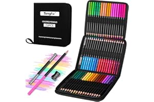 TongFu Set 72 Matite Colorate, Colori Matite da Disegno Colorate Oleose con Anima Morbida per Adulti, Matite Colorate Professionali con Borsa Portatile per Dipingere, Disegnare, Colorare