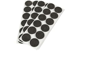 Emuca 2038516 Lot de 36 patins ronds en feutre diamètre 40mm auto-adhésifs marron