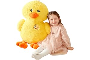 IKASA Grand Canard Animaux en Peluche Canard Géant Peluche Douce - Jouets Mignon Moelleux Doux Grosse Peluche Surdimensionnée de Grande Taille - Cadeau pour Les Enfants Filles (Jaune, 50cm)