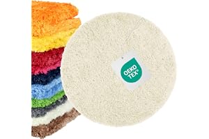 WohnDirect Badrumsmattor som kan kombineras till set – rund Ø 56 cm – rund – halkfri och tvättbar – gräddvit