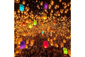 VAIIEYO 20 Pack Chinese Sky Lanterns, Sky Lantern, Lanterns to Release in Memory, Paper Lantern for Weddings Parties, Celebration Events & Birthday Celebrations, Funeral, Christmas, Halloween