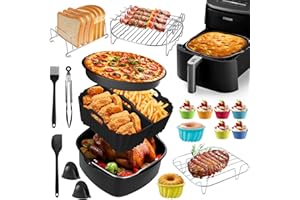 LIEBERWELL Accessori per friggitrice ad aria calda COSORI Turboblaze 5,5L/6L/6,2L/6,4L e Ninja AF180EU 6,2L, set di accessori Airfryer compatibile con Philips NA230 6,2L e Russell Hobbs 8L friggitrice ad aria