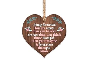 Manta Makes You are braver stronger smarter & beautiful | best friends wooden hanging heart | sentimental inspirational gift for cheer up women | friendship present uk | her girls woman