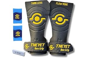Theyet Maniques Crossfit sans Magnésie et sans Trous | Grips Unisexes pour Tractions, Anneaux et Calisthénie | Adhérence Extrême sur Tout Type de Barres | Poignets Offerts