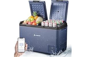 ‎AAOBOSI AAOBOSI Kompressor Kühlbox 95L, Kühlbox Kompressor Dual Zone mit APP Steuerung, IPX4 Wasserdicht, kühlbox 12V 230V, -20°C bis 20°C – Ideal für Auto, LKW, Boot, Camping, Fischen & Outdoor-Aktivitäten
