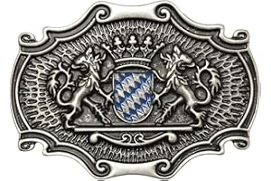 Tini - Shirts Bayern Löwen - Bayern Wappen blau/weiss Gürtelschliesse - Buckle/Gürtelschnalle Tracht : Landeswappen - Grösse ca.: 8.5 x 6 cm
