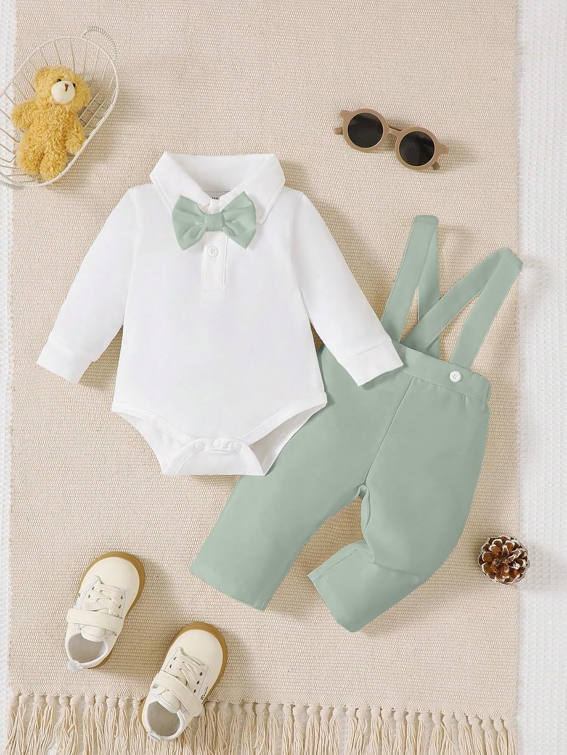 Traje de bautizo para bebé niño pequeño caballero