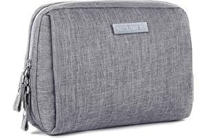 NARWEY Small Makeup Bag for Purse Travel Makeup Pouch Mini Cosmetic Bag for Women (Small, Grey)