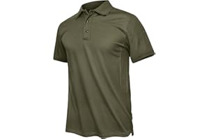 TACVASEN Men's Breathable Golf Polo Shirt Quick Dry Short Sleeve Casual Work Polo T-Shirt