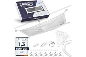 KABELZEN Kabelnetz Schreibtisch für Kabelmanagement, Kabelkanal flexibel - ideal für Kabelorganisation - Kabel verstecken unter dem Tisch, Kabelhalter inkl. Kabelschlauch, weiß