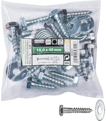 Connex Sechskant Holzschrauben 10 x 50 mm, 1000 g, verzinkt, KL3141050 Silber Connex Sechskant Holzschrauben 10 x 50 mm, 1000 g, verzinkt, KL3141050 Silber