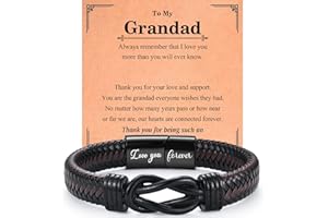 EPVID Gifts for Husband Son Boyfriend Grandson Grandad Uncle, Leather Bracelet for Brother Nephew Boyfriend, Christmas Fathers Day Birthday Valentines Gifts, Stocking Fillers for Men