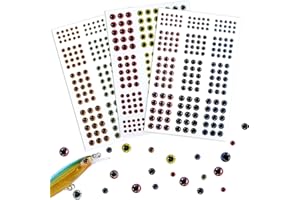 HEVEER Occhi 3D per Artificiali Realistico Esche da Pesca Occhi 3D Occhi Adesivo 549 Pezzi Occhi di Pesce Artigianato per Fai da Te Ganci Esche Fly Tying Materiali 3/4/5/6mm