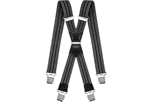 Decalen Bretelles pour Hommes Une Taille Convient Tous Les Clips Forts Style X Diverses Couleurs