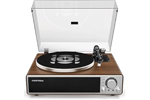 Qlearsoul ONE-Q All-in-one Vinyl Record Player with Bluetooth 5.4, HiFi Turntables Built in Speakers, Phono Preamp, AT-3600L Cartridge, 33/45 RPM, Auto Off