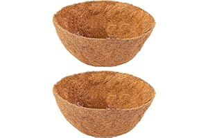 HIFROM 2 piezas de coco inserto de repuesto de coco, cesta colgante de 20 cm de diámetro, insertos de coco para macetas, macetas redondas de coco, para cestas naturales de jardín, macetas (Ø20)