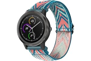 SITAFU Cinturino per Garmin Vivoactive 3,20mm Nylon Elastico Intrecciato Regolabile Cinturini di Ricambio per Garmin Vivoactive 3 Music/Vivomove HR/3/Forerunner 245/245 Music/Forerunner 645