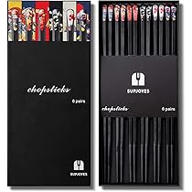 Lot De 5 Paires De Baguettes Japonaises En Fibre De Verre Réutilisables