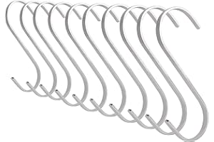 Flat S-Shaped Hanging Hooks - For Kitchen Utensils, Garage or Garden Tools, etc. - Heavy Duty Genuine Solid 304 Stainless Steel - Multi Purpose - This Kit Contains 10 Small Hooks by Kare & Kind