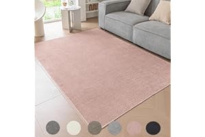 Ceneco Short Pile Rugs Living Room, Modern Indoor Rugs for Living Room, Bedroom, Dining Room, Entryway – Non-Shedding (Pink, 60×120m)