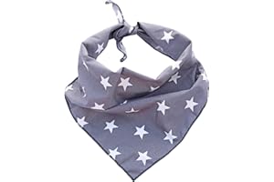 Pet Pooch Boutique Star Bandana for Dog, Medium/Large, Grey