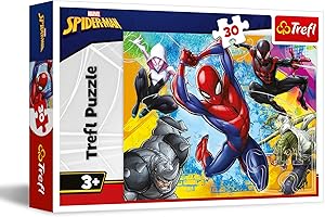 Trefl - Marvel Spiderman, Kolory Spider-Man'a - Puzzle 30 Elementów - Kolorowe Puzzle z Superbohaterem, dla Dzieci od 3 lat