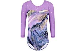 HUAANIUE Ragazza Ginnastica Leotard 3-12A Senza maniche Balletto Leotard Blu Ragazze Abbigliamento sportivo Ballando Viola Palestra Abito Leotards atletici Balletto Bambini Costume