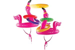 Top Race Flamingo Ring Toss Game For Kids & Adults – Outdoor Inflatable Pool Toy - 2 Piece Floating Pool Game For Swimming Pool Beach Carnival Games Fun Pool Accessories for Family & Kids 3 Years & Up