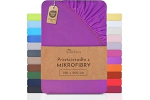 NatureMark Prześcieradło z mikrofibry SPANNBETTLAKEN! wiele rozmiarów i kolorów markowych towarów (prześcieradło 120 x 200 cm, Liliowy)