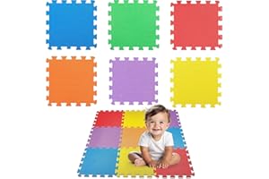 GENERIC Tappeto Gioco Bambini, Set 18 Pezzi 30x30cm Con Bordo, Tappeto Gioco Neonato, Tappeto Puzzle Bambini, Tappeto per Bambini, Tappeto Neonato Gattonamento (Colori)