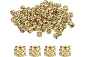 QUARKZMAN 50 st M5 GäNginsatser MäSsing M5x5x7mm | Värmefixerad Insats,Räfflade Insatser, Gängade Insatsmuttrar I Mässing 3d