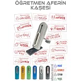 Kendinden M&uuml;rekkepli Kaşe &Ouml;ğretmen Kaşesi Aferin Kaşesi Cep Kaşesi